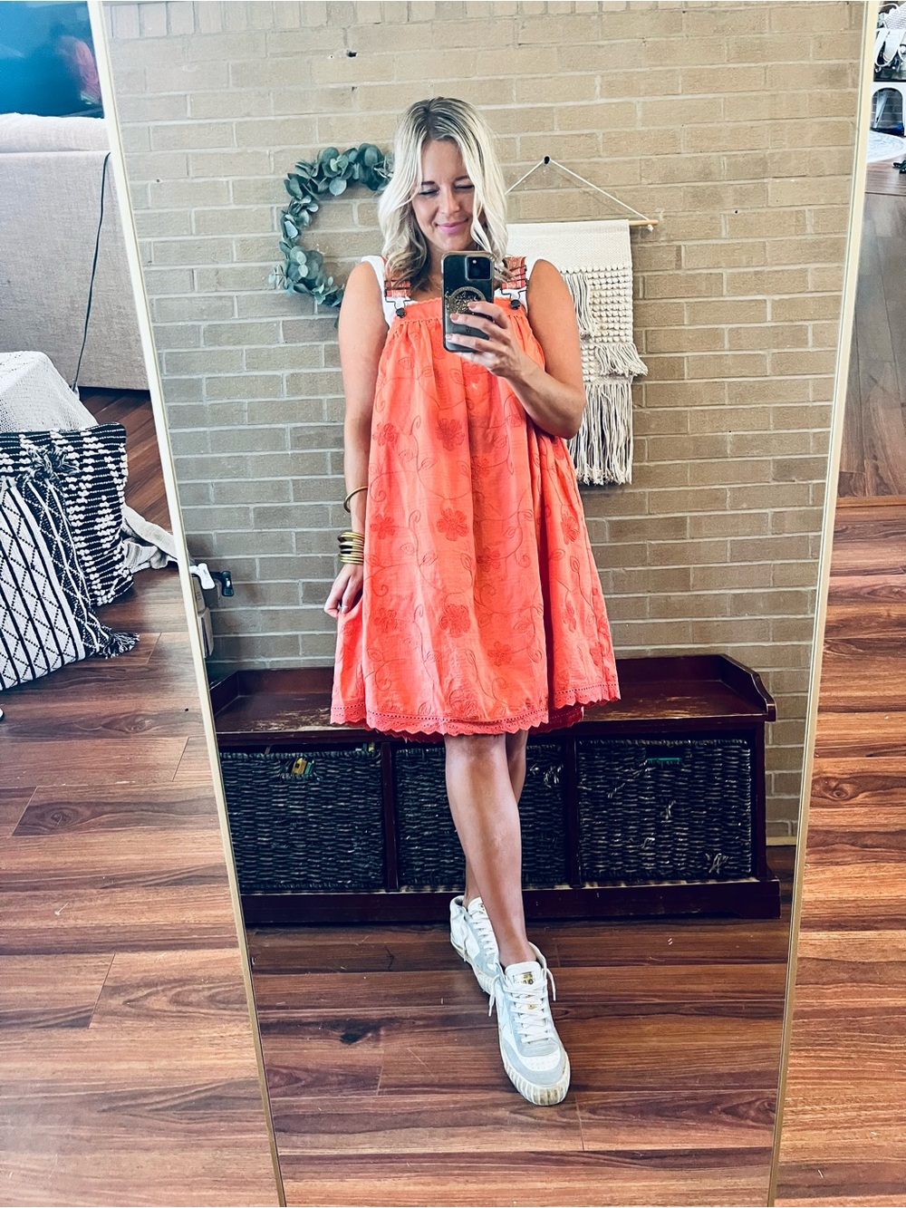 Listicle Embroidered Mini Pinafore Dress